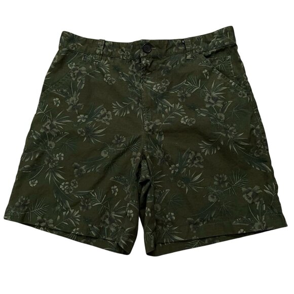 A.P.C. Shorts Mens Size S Andy Chino Khaki 7" Inseam Floral Green - Picture 1 of 5
